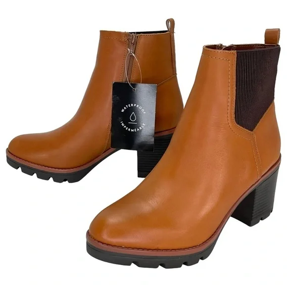 Naturalizer Womens Ankle Boots 10M Verney Cider Spice Waterproof Leather - Picture 9 of 13